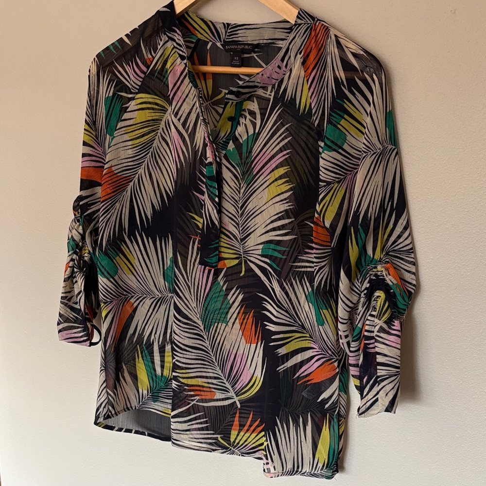Banana Republic Multicolor Tropical Blouse